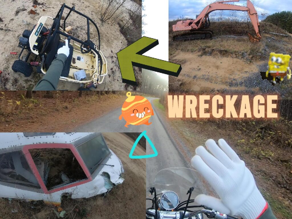exploring wreckage